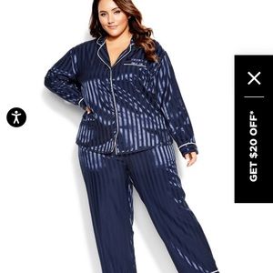New city chic sleep pajama set navy plus xxl 24